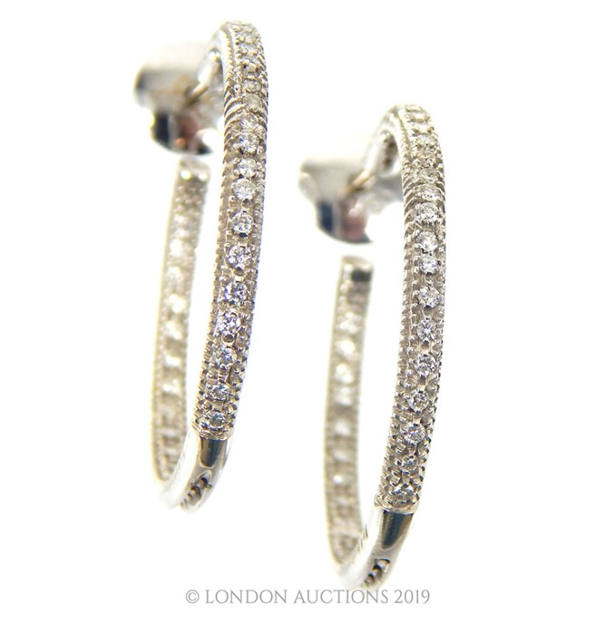 A pair Of 18 Carat Diamond Earrings. - Image 3 of 3