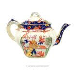 An Oriental Early 19th Century Teapot And Plate.