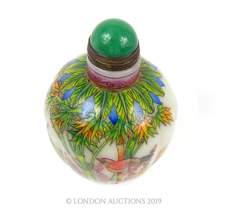 A Chinese Painted Snuff Bottle Unusual Urn Shape. - Image 2 of 3