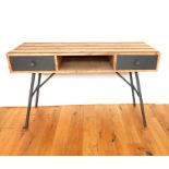 A Retro Style Consule Table With Two Drawers H:80 W:120 D:40cm.