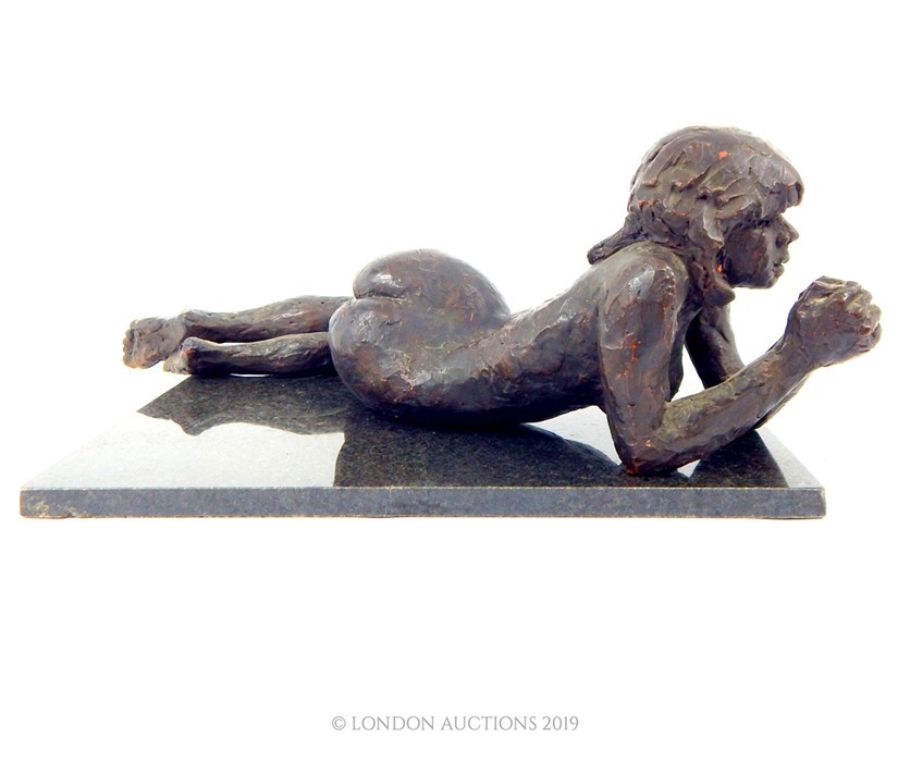 A Mid 20th Century Bronzed Terracotta Sculpture Of A Female Nude.