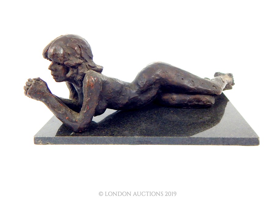 A Mid 20th Century Bronzed Terracotta Sculpture Of A Female Nude. - Image 4 of 5