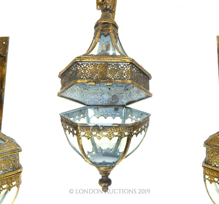 A Set Of Three Hanging Storm Lanterns - Image 3 of 3