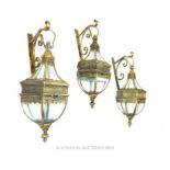 A Set Of Three Hanging Storm Lanterns