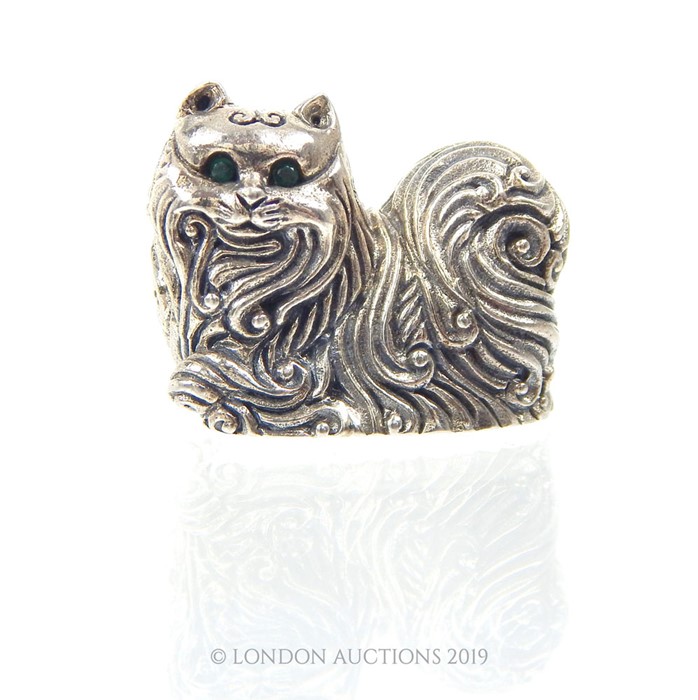 A Caster Sterling Silver Figure Of A Cat,