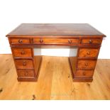 A Late 19 Century Mahogany Pedestal Desk.