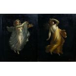 Manner Of Felice Santoloni, Italian, a pair of 18th/19th century oil on canvas Portrait of