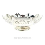 A Vintage Sterling Silver Decoratively Pierced Bowl.