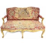 Attributed To William Vile And John Cobb, A Rare George lll English Carved Giltwood Settee,