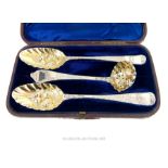 Sterling Silver Fruit Spoons And Fruit Ladle