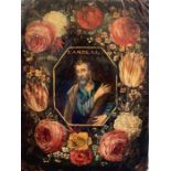 A 17th Century Oil On Copper Of A Saint,