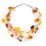 A Vintage natural Amber Necklace with silver clasp.