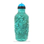 A Chinese Blue Peking Glass Snuff Bottle.