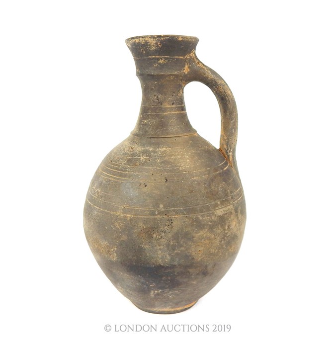 A Large Roman Terracotta Jug With Handle. - Image 2 of 3