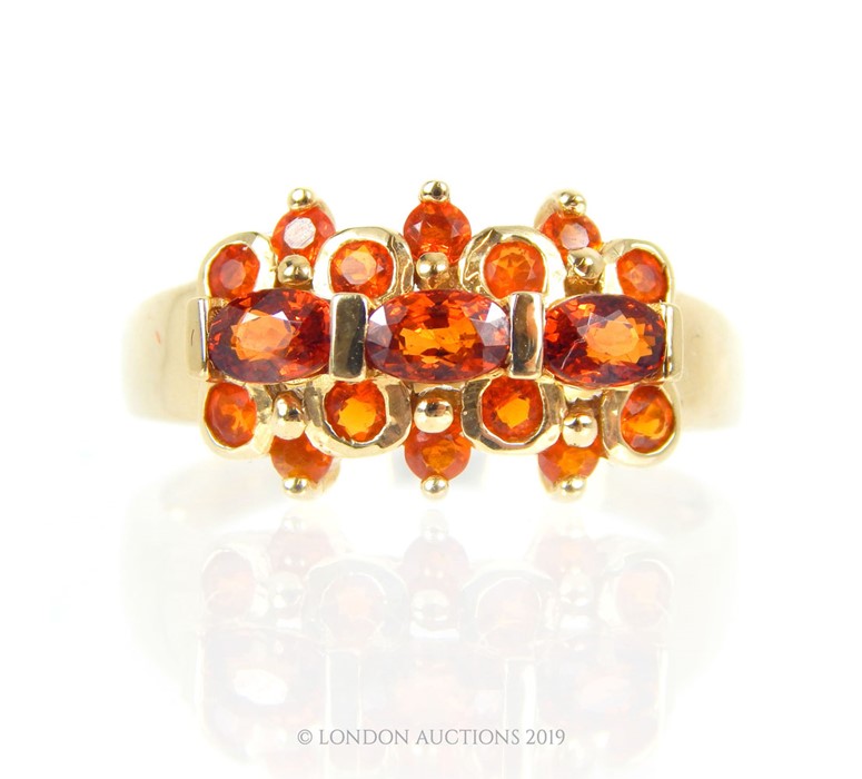 A Gold Madeira Citrine Dress Ring. - Image 2 of 4