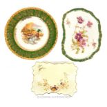 Three Assorted Gilt Plates, Various C1900 Makers.