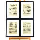 Four Framed Original Ethchings By William L Wyllie, Wyllie etchings around the poem, Our Fathers