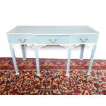 A 19TH CENTURY CHIPPENDALE DESIGN PAINTED BREAKFAST SERVING TABLE.