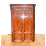 A Mahogany Georgian Hanging Corner Cabinet