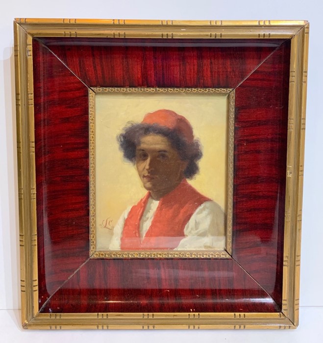 A 19TH CENTURY OIL ON CANVAS PORTRATE OF A YOUNG MAN. - Image 4 of 6