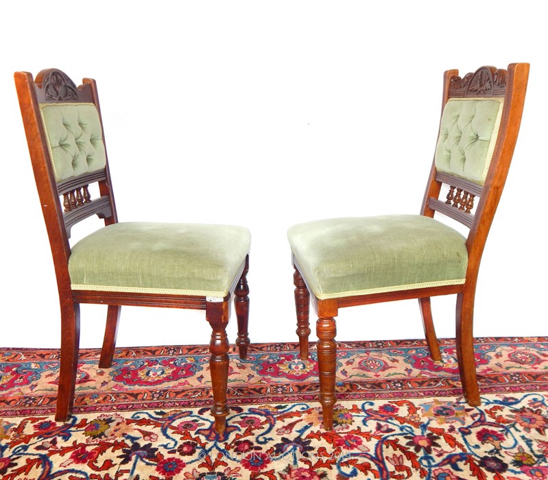 A SET OF EIGHT 19TH CENTURY/EDWARDIAN DINING CHAIRS. - Image 3 of 3