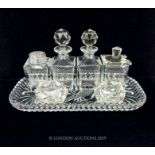 A Cut Glass Condiment Set.