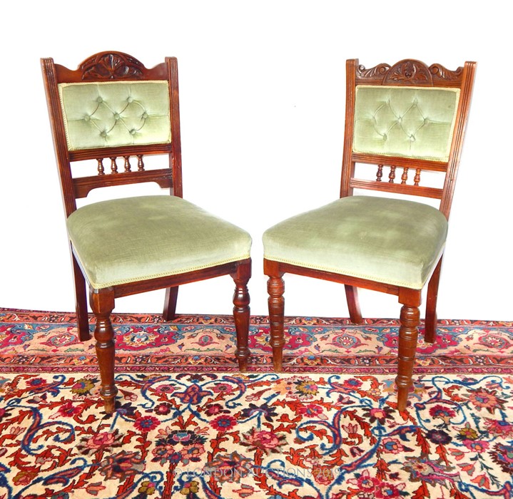 A SET OF EIGHT 19TH CENTURY/EDWARDIAN DINING CHAIRS. - Image 2 of 3