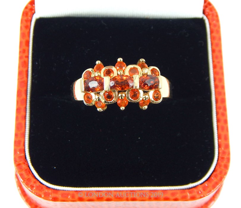 A Gold Madeira Citrine Dress Ring. - Image 4 of 4