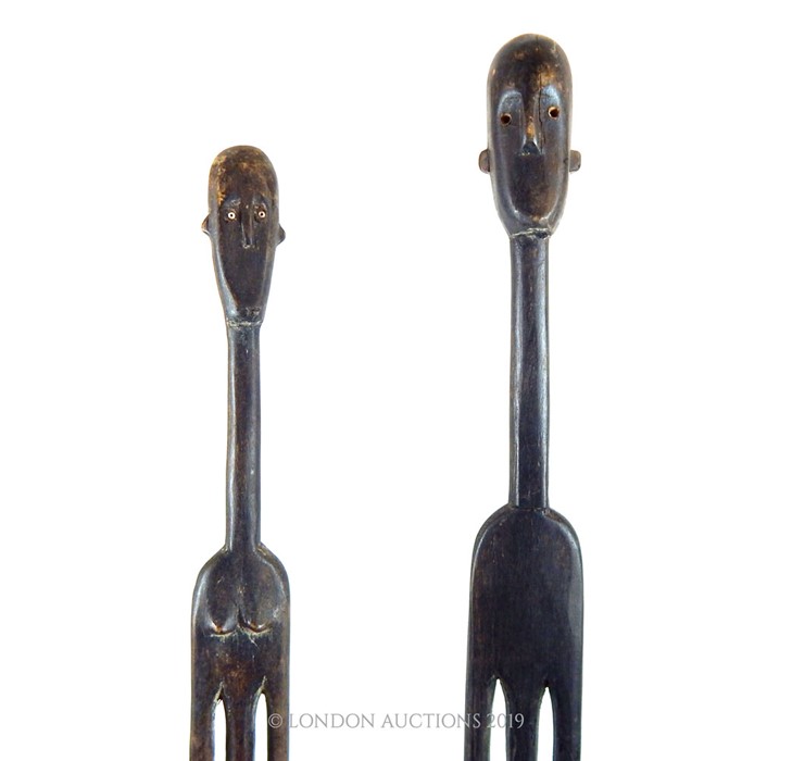 A Pair Of Tanzinian Ebony Statues Depicting The Male And Female Form - Image 3 of 3