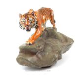 A Large Royal Daulton Display Piece, Tiger On Rock