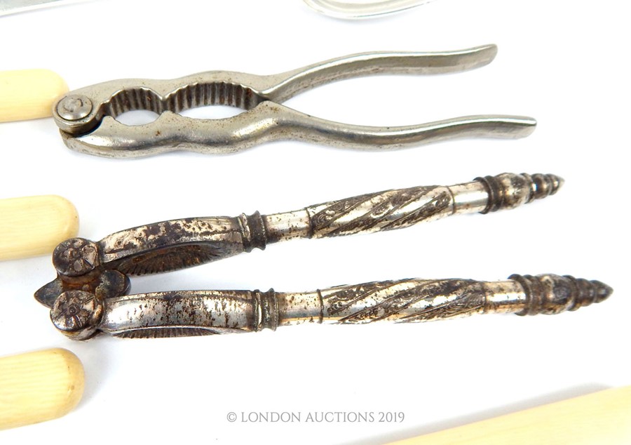 Three Sterling Silver Fish Knives And Forks With Bone Handles - Image 4 of 6