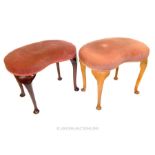 Two Kidney Shaped Upholstered Stools