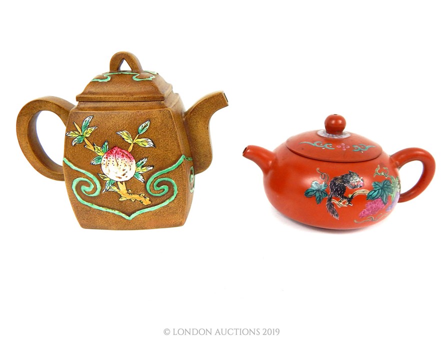 Two Yixing Tea Pots.