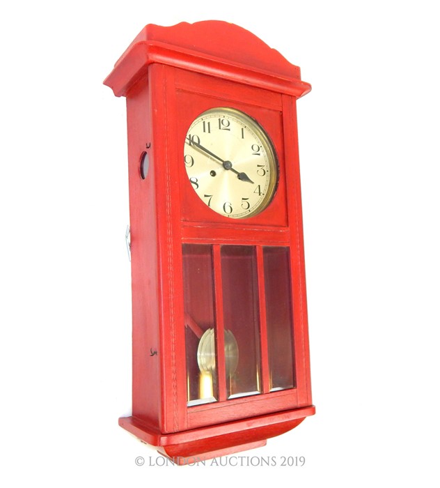 A Red Victorian Wall clock. - Image 3 of 3