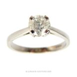 A Brilliant Cut Solitaire Diamond Ring.