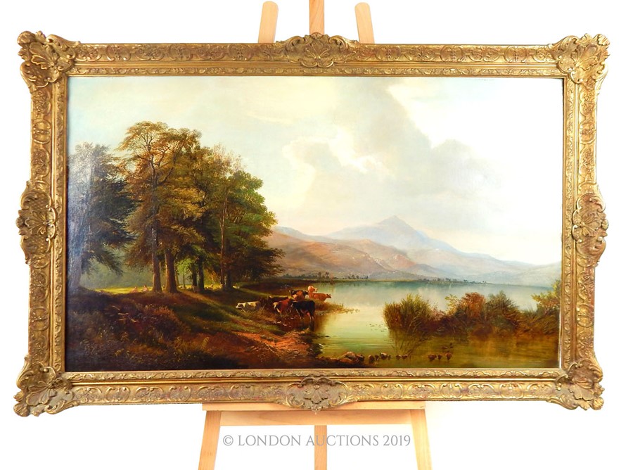 ATTRIBUTED TO SIDNEY RICHARD PERCY, 1821 - 1886, A LARGE 19TH CENTURY OIL ON CANVAS.