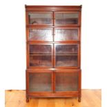 A Large Early 20th Century Modular Stacking Glazed Mahogany Legal Library Bookcase