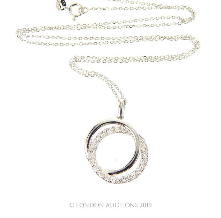 An 18 Carat White Gold Diamond Pendant Necklace. - Image 2 of 3