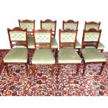 A SET OF EIGHT 19TH CENTURY/EDWARDIAN DINING CHAIRS.