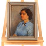 Oil on canvas portrait titled "Tina".