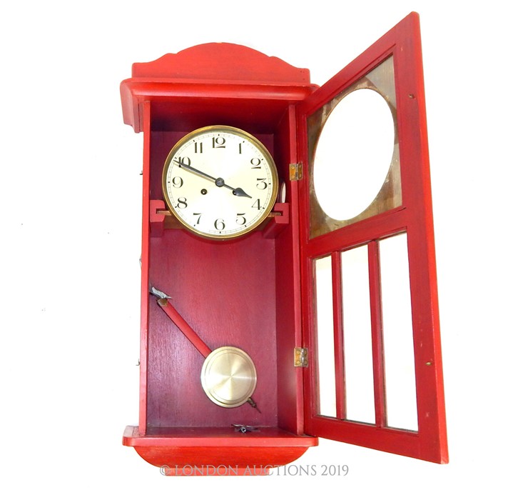 A Red Victorian Wall clock. - Image 2 of 3