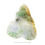 Chinese Celadon & Spinach Lizard Jade Pendant