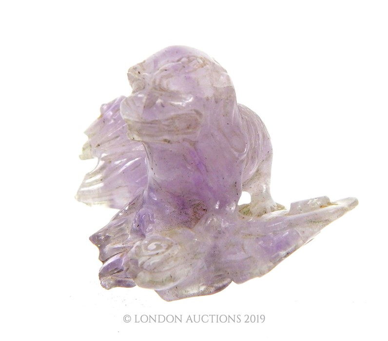 A Lavender Jade Guardian Beast - Image 3 of 4