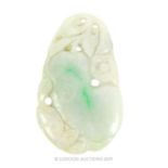 Chinese Celadon & Apple Green Fruiting Jade Pendant