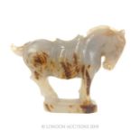 Chinese Jade Carving Of A Horse On A Plinth