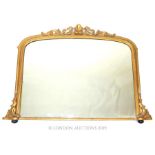 An Edwardian Gilt Framed Overmantle Mirror