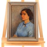 David Mallinson (1926) Oil on canvas portrait titled "Tina".