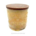 A Large Finely Carved Ming Dynasty Yellow Jade Brush Pot