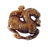 A Late Qing Jade Medallion Depicting A Horse