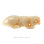 Qing Period White Jade Tiger Figurine